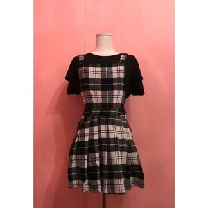 Lovely Day Plaid Black and White Dress